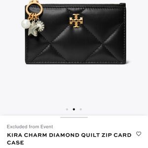 Tory Burch Kira Quilt Diamond Zip Card Case
